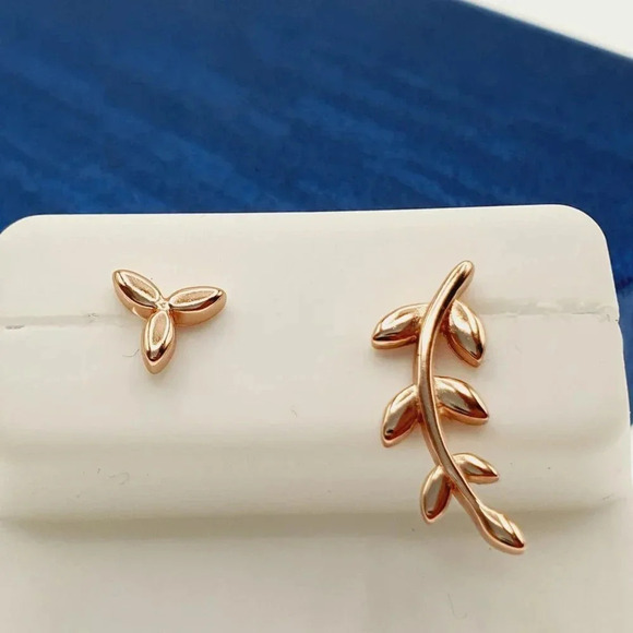 "14K Rose Gold Plated 925 Sterling Silver Earrings for Women/Girls, US44015 - Picture 8 of 11